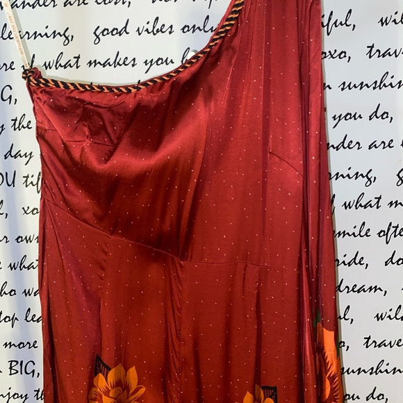 FARM RIO X ANTHROPOLOGIE ONE-SHOULDER PRINTED SATIN JUMPSUIT - Picture 6 of 14